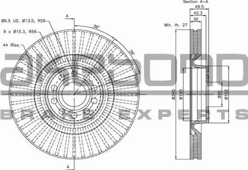 Akebono BN-0015 - Kočioni disk www.molydon.hr