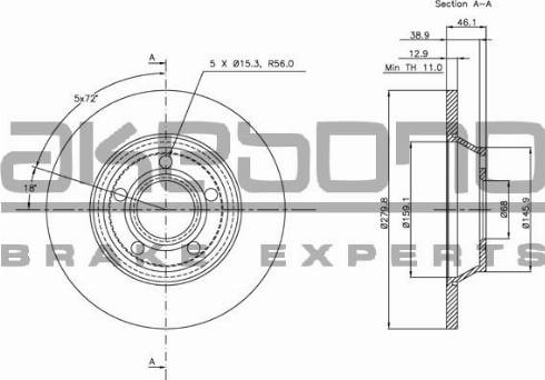 Akebono BN-0087 - Kočioni disk www.molydon.hr