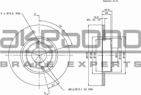 Akebono BN-0190E - Kočioni disk www.molydon.hr