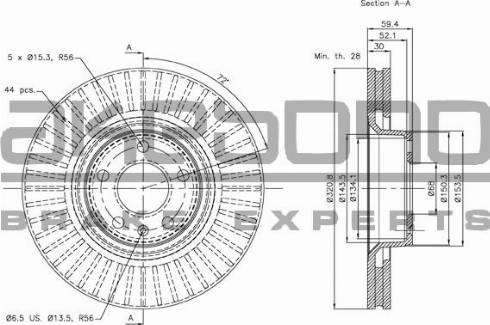 Akebono BN-0140 - Kočioni disk www.molydon.hr