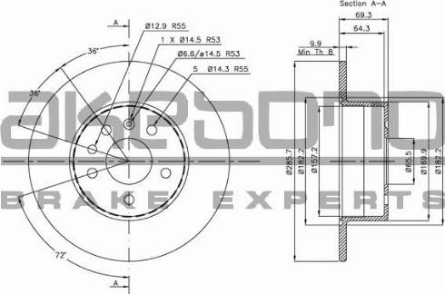 Akebono BN-0155 - Kočioni disk www.molydon.hr