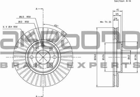 Akebono BN-0164E - Kočioni disk www.molydon.hr