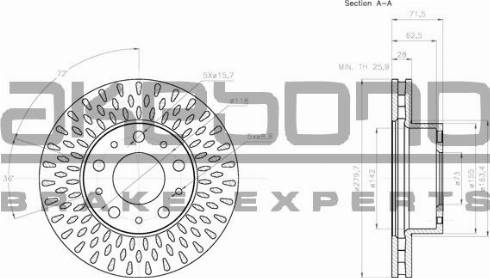 Akebono BN-0168 - Kočioni disk www.molydon.hr