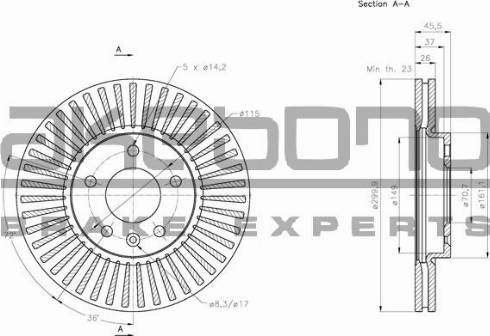 Akebono BN-0100 - Kočioni disk www.molydon.hr