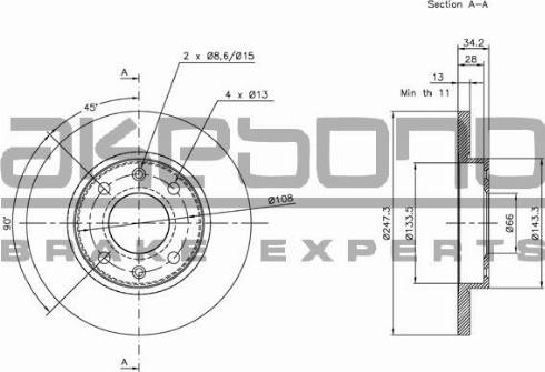 Akebono BN-0114E - Kočioni disk www.molydon.hr