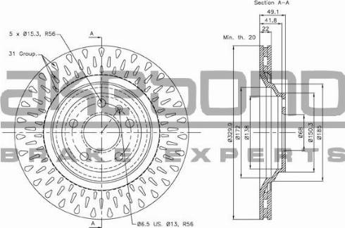 Akebono BN-0183 - Kočioni disk www.molydon.hr