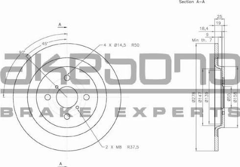 Akebono BN-0134 - Kočioni disk www.molydon.hr