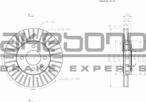 Akebono BN-0136 - Kočioni disk www.molydon.hr