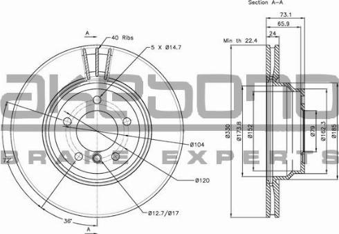 Akebono BN-0133 - Kočioni disk www.molydon.hr