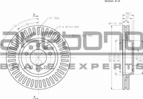 Akebono BN-0854E - Kočioni disk www.molydon.hr