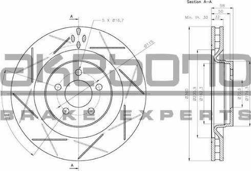 Akebono BN-0857 - Kočioni disk www.molydon.hr