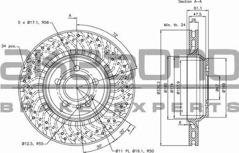 Akebono BN-1328E - Kočioni disk www.molydon.hr