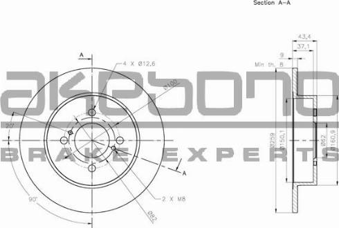 Akebono BN-0802 - Kočioni disk www.molydon.hr