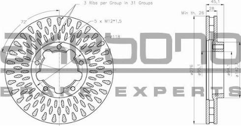 Akebono BN-0828 - Kočioni disk www.molydon.hr