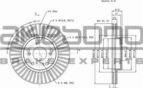 Akebono BN-0390 - Kočioni disk www.molydon.hr