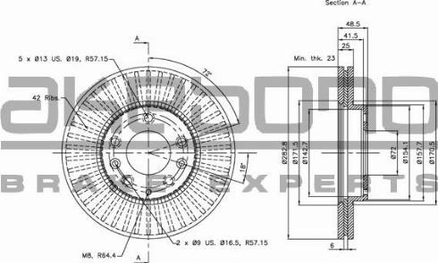 Akebono BN-0349E - Kočioni disk www.molydon.hr