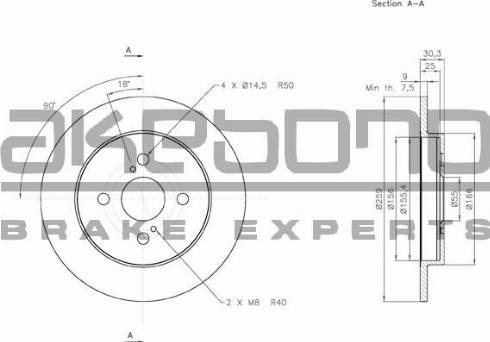 Akebono BN-0345 - Kočioni disk www.molydon.hr