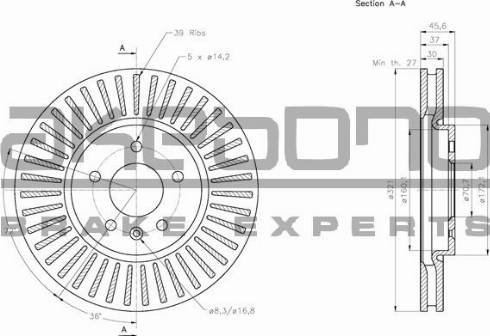 Akebono BN-0348E - Kočioni disk www.molydon.hr