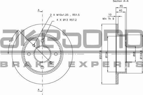 Akebono BN-0354 - Kočioni disk www.molydon.hr