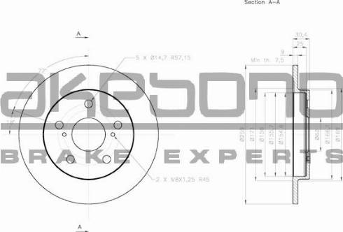 Akebono BN-0369 - Kočioni disk www.molydon.hr