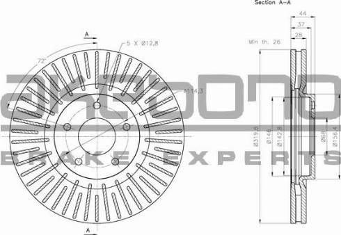 Akebono BN-0367 - Kočioni disk www.molydon.hr