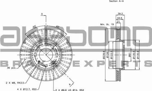 Akebono BN-0311 - Kočioni disk www.molydon.hr