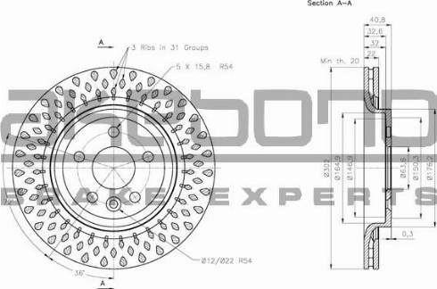 Akebono BN-0386E - Kočioni disk www.molydon.hr