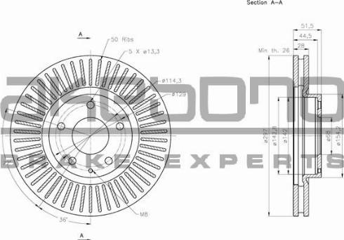 Akebono BN-0381 - Kočioni disk www.molydon.hr