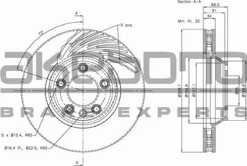 Akebono BN-0336 - Kočioni disk www.molydon.hr