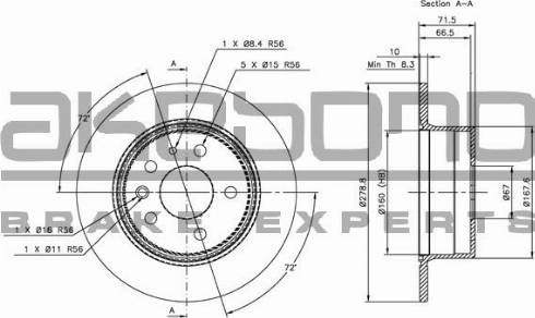 Akebono BN-0322 - Kočioni disk www.molydon.hr