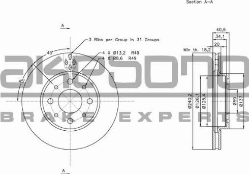 Akebono BN-0379 - Kočioni disk www.molydon.hr