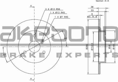 Akebono BN-0250 - Kočioni disk www.molydon.hr