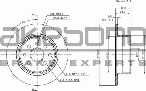 Akebono BN-0230 - Kočioni disk www.molydon.hr