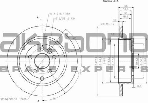 Akebono BN-0775 - Kočioni disk www.molydon.hr