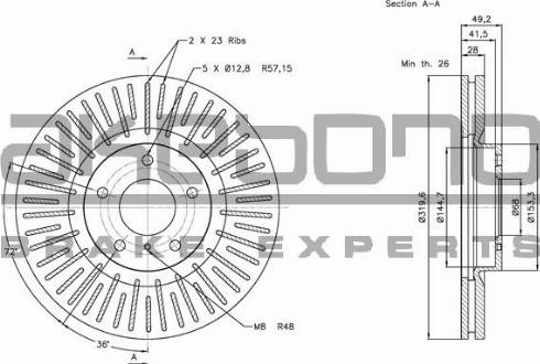 Akebono BN-1018 - Kočioni disk www.molydon.hr