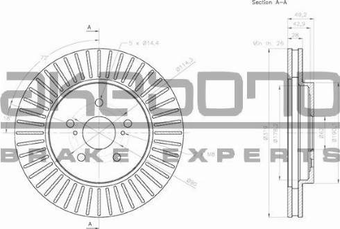 Akebono BN-1031 - Kočioni disk www.molydon.hr