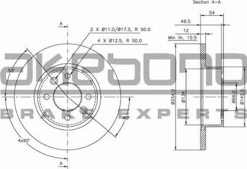 Akebono BN-1195 - Kočioni disk www.molydon.hr