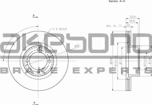 Akebono BN-1140E - Kočioni disk www.molydon.hr