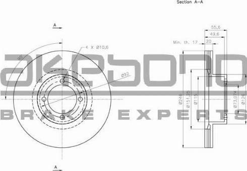 Akebono BN-1140 - Kočioni disk www.molydon.hr