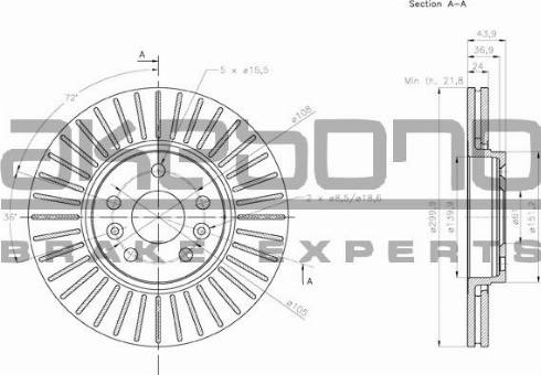 Akebono BN-1160 - Kočioni disk www.molydon.hr