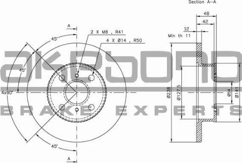 Akebono BN-1109E - Kočioni disk www.molydon.hr