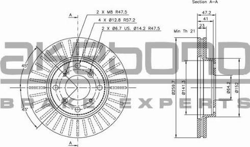 Akebono BN-1111E - Kočioni disk www.molydon.hr