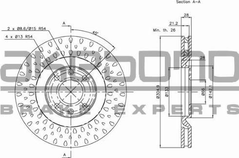 Akebono BN-1185E - Kočioni disk www.molydon.hr