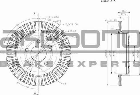 Akebono BN-1134 - Kočioni disk www.molydon.hr