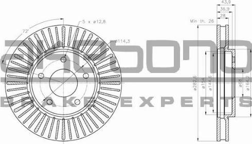 Akebono BN-1120 - Kočioni disk www.molydon.hr