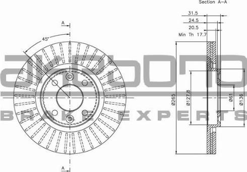 Akebono BN-1340E - Kočioni disk www.molydon.hr