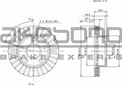 Akebono BN-1365E - Kočioni disk www.molydon.hr