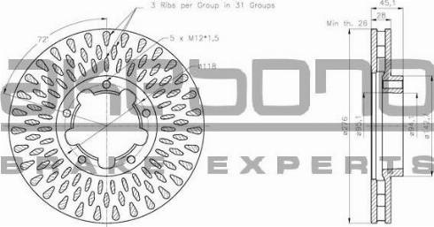 Akebono BN-1361 - Kočioni disk www.molydon.hr