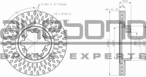 Akebono BN-1363E - Kočioni disk www.molydon.hr