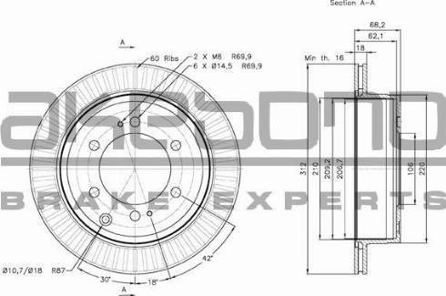 Akebono BN-1304E - Kočioni disk www.molydon.hr